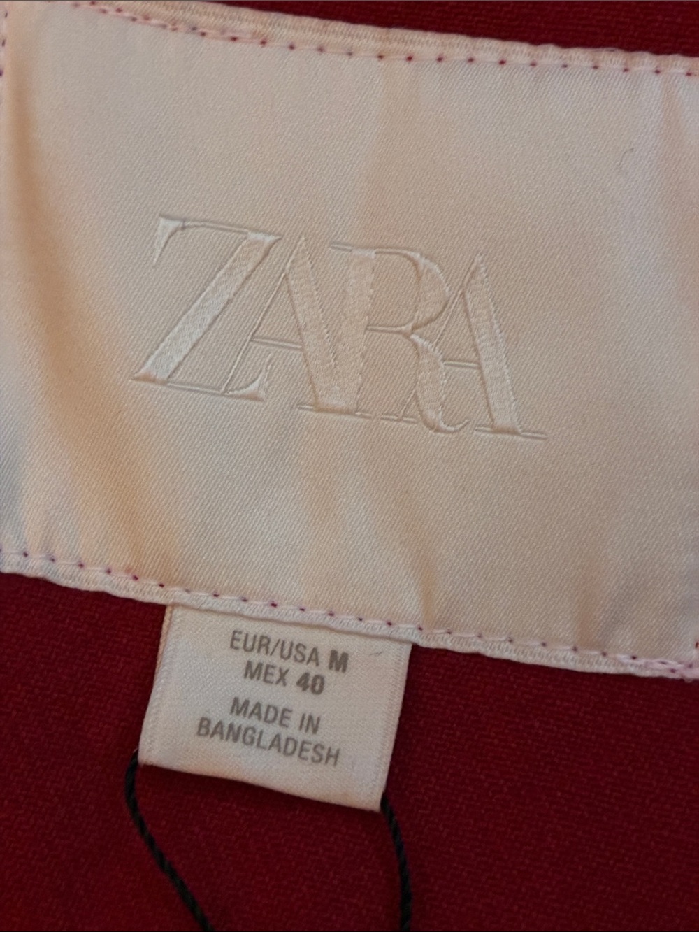 NWT. Zara Man Red Loose-Fit Cotton Denim Oversized Jacket. Size M. - Picture 10 of 12